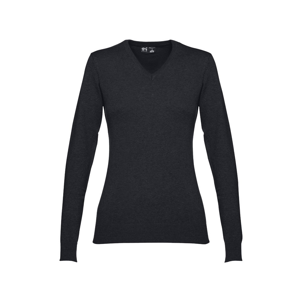 THC MILAN WOMEN. Pullover mit V-Ausschnitt für Damen aus Baumwolle und Polyamid