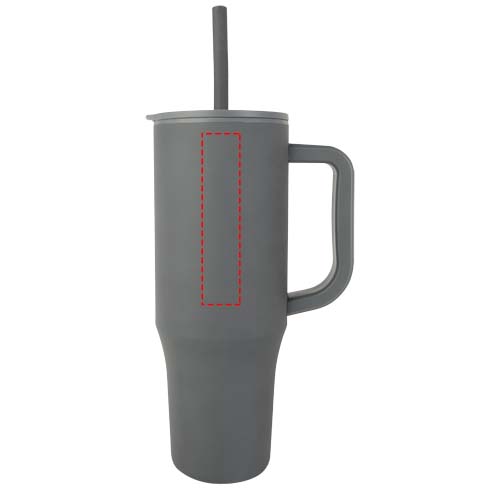Brady 900 ml RCS-zertifizierter Isolierbecher mit Silikon Trinkhalm grau