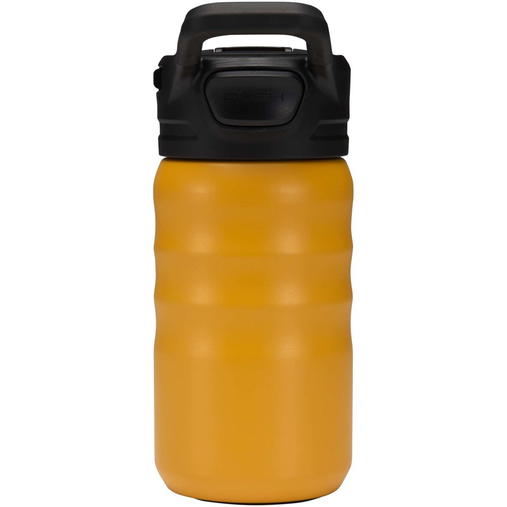 Gourde de sport Knox 350 ml en acier inoxydable à double paroi recyclé RCS avec paille rabattable Jaune