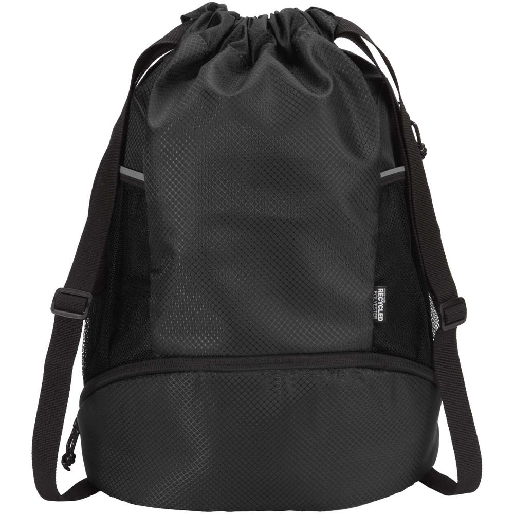 Sac de sport Nomad à cordon en matériaux recyclés certifiés GRS avec compartiment inférieur de 18 L Noir
