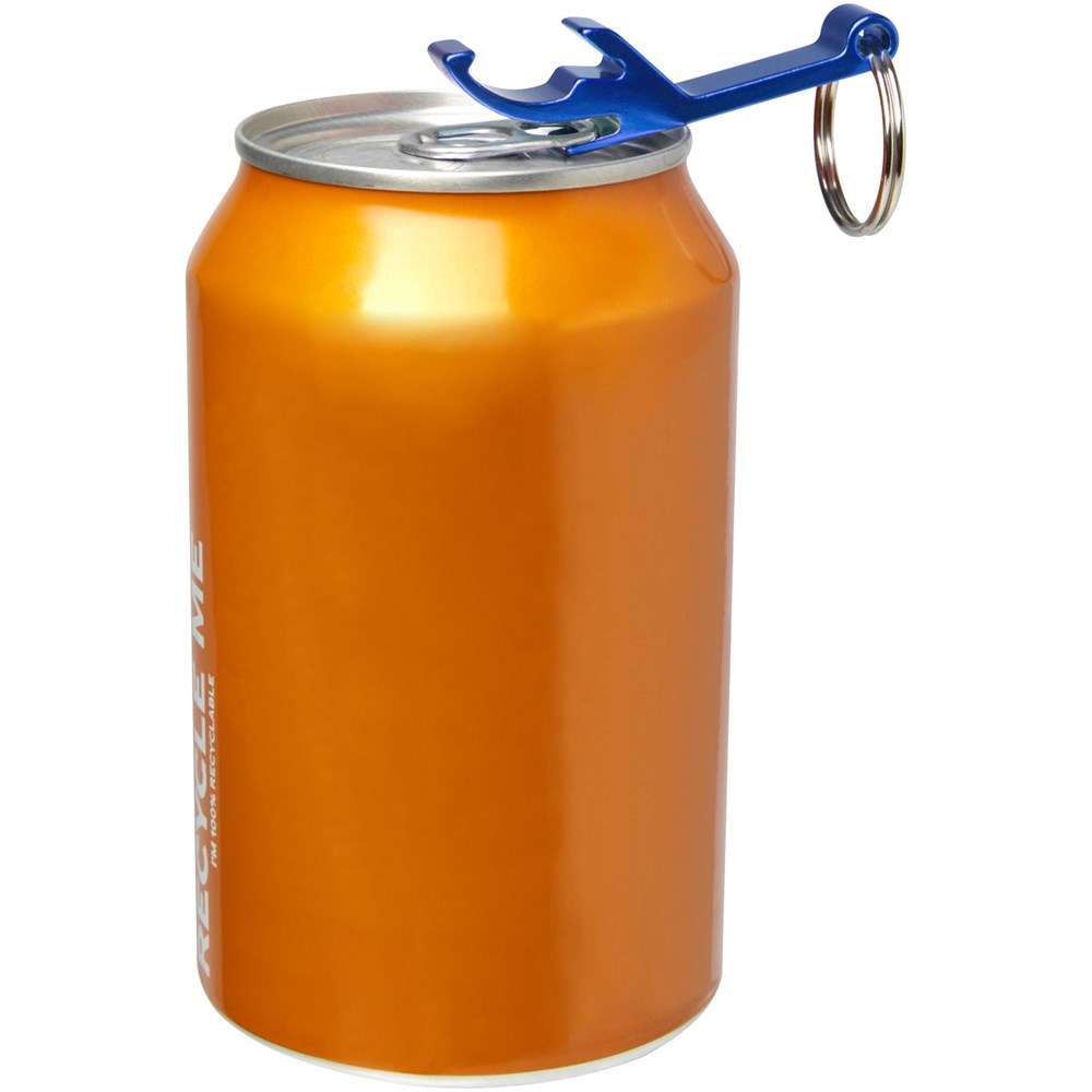 Tao Schlüsselanhänger mit Flaschen- und Dosenöffner aus recyceltem RCS Aluminium royalblau