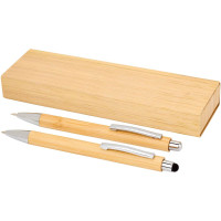 Oblys Kugelschreiber und Druckbleistiftset aus Bambus (schwarze Mine)