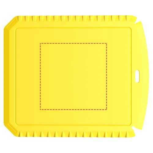 Grattoir à glace Thrym rectangulaire et en plastique recyclé Jaune