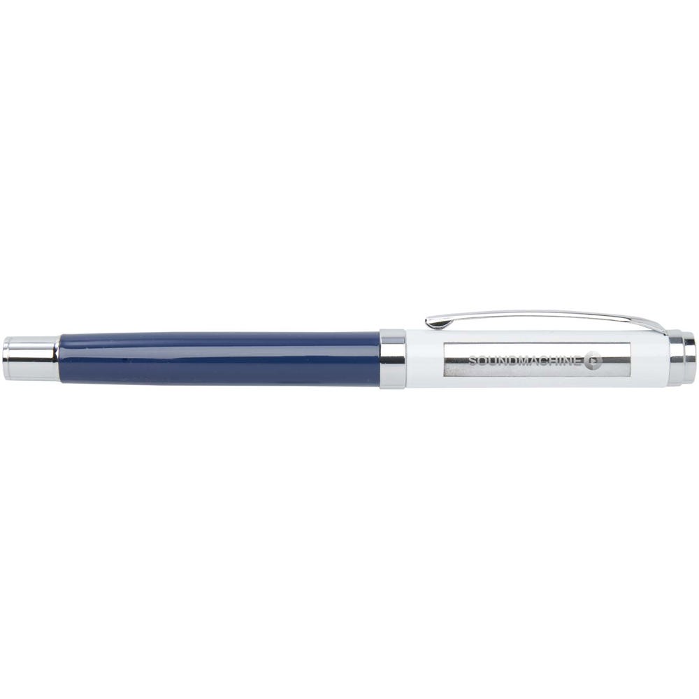 Ensemble carnet à couverture rigide A5 et stylo roller Legato Elegance Bleu océan, Blanc