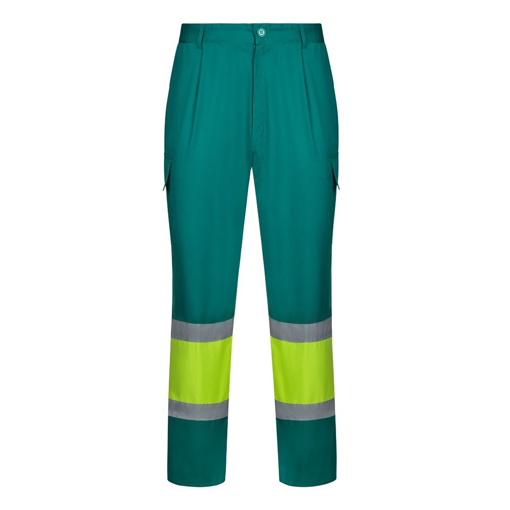 VL ARTEMIS Zweifarbige Hose aus Twill (190g/m²), Baumwolle (20%) und Polyester (80%) Grün, Gelb