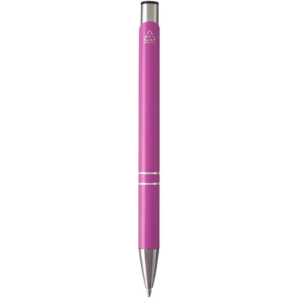 Moneta Kugelschreiber aus recyceltem Aluminium (blaue Mine) magenta