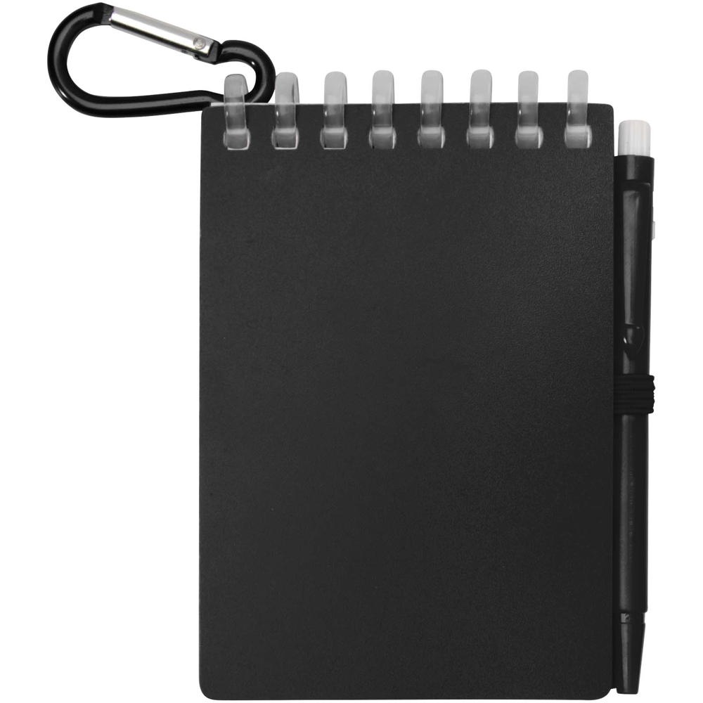 Ensemble carnet souple d’extérieur recyclé et stylo bille (encre noire) Lig Mini Noir