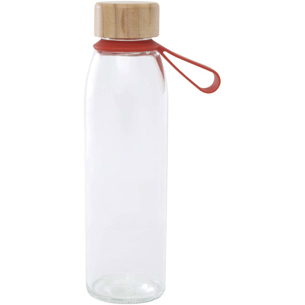 Porto 500 ml Glas-Flasche mit Silikongriff und Bambusdeckel Brick