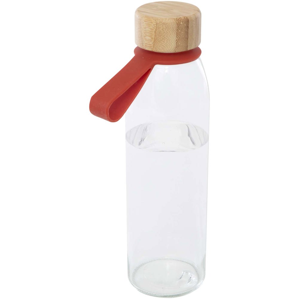 Porto 500 ml Glas-Flasche mit Silikongriff und Bambusdeckel Brick