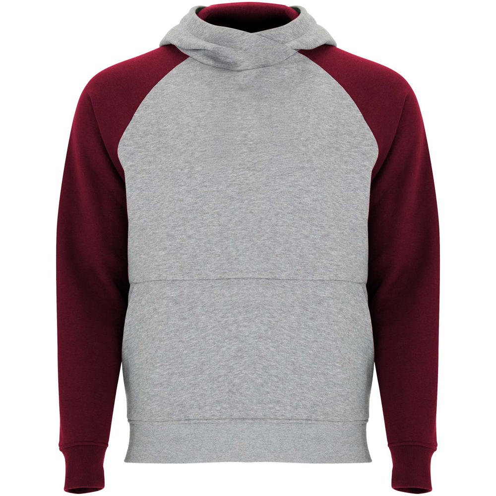 Badet zweifarbiger Kapuzenpullover für Kinder heather grau, granatrot