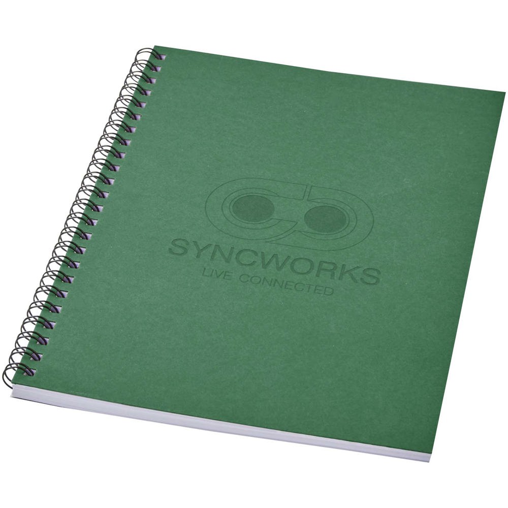 Desk-Mate® A5 recyceltes farbiges Notizbuch mit Spiralbindung heather grün