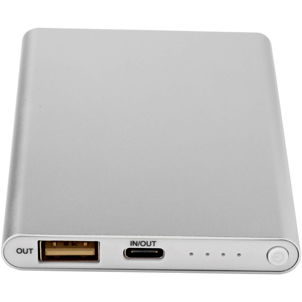 Pep 4000 mAh Type-C Powerbank aus recyceltem Aluminium Silber