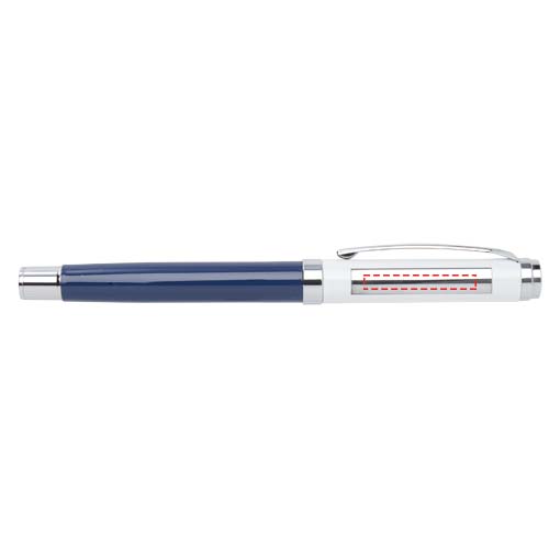Ensemble carnet à couverture rigide A5 et stylo roller Legato Elegance Bleu océan, Blanc