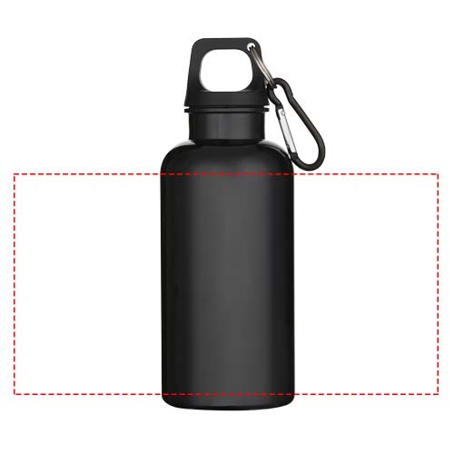 Bouteille d’eau Oregon de 400 ml en plastique recyclé uni certifié RCS avec mousqueton noir