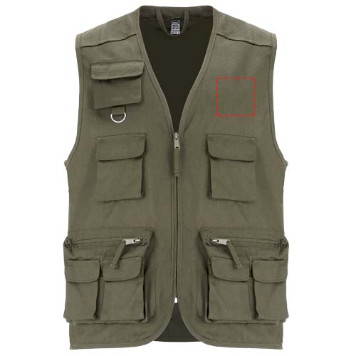 Venera Arbeitsweste mit V-Ausschnitt und mehreren Taschen, 200 g/m2 militärgrün