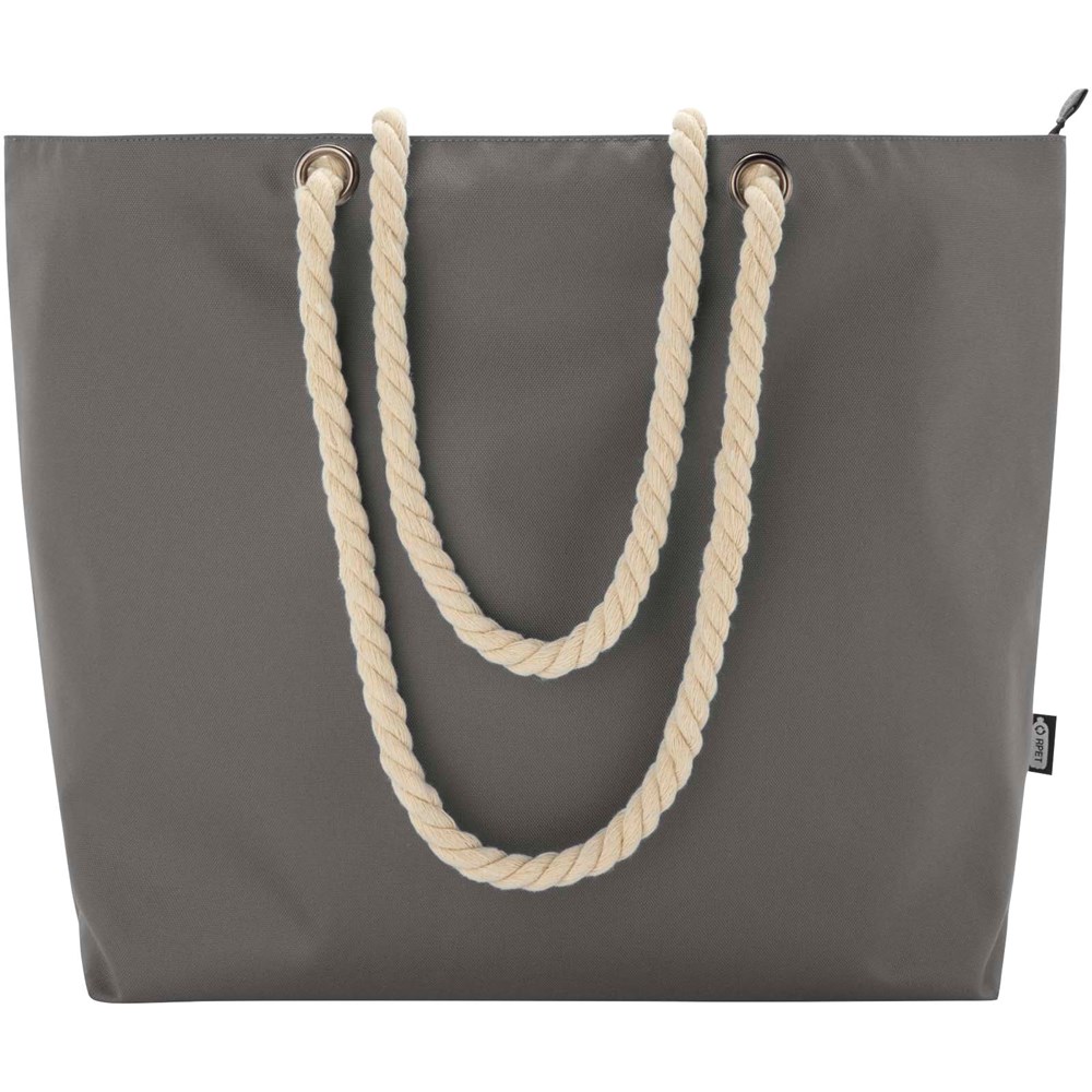 Panama Strandkühltasche mit Kordelgriffen aus recyceltem GRS-Material, 23L grau