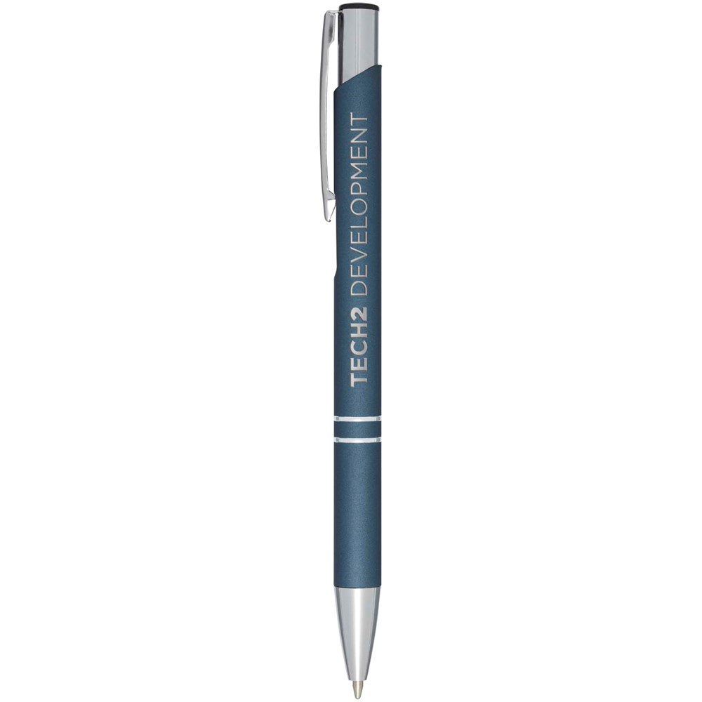 Stylo bille rétractable doux au toucher Moneta (encre noire) Hale Blue