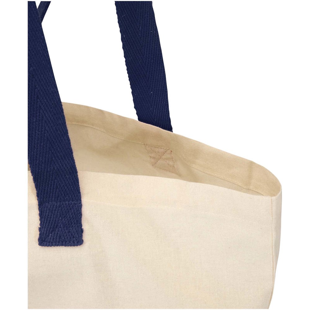 Sac shopping Sierra pliable en coton recyclé GRS 140 g/m2 7 L Naturel, Marine