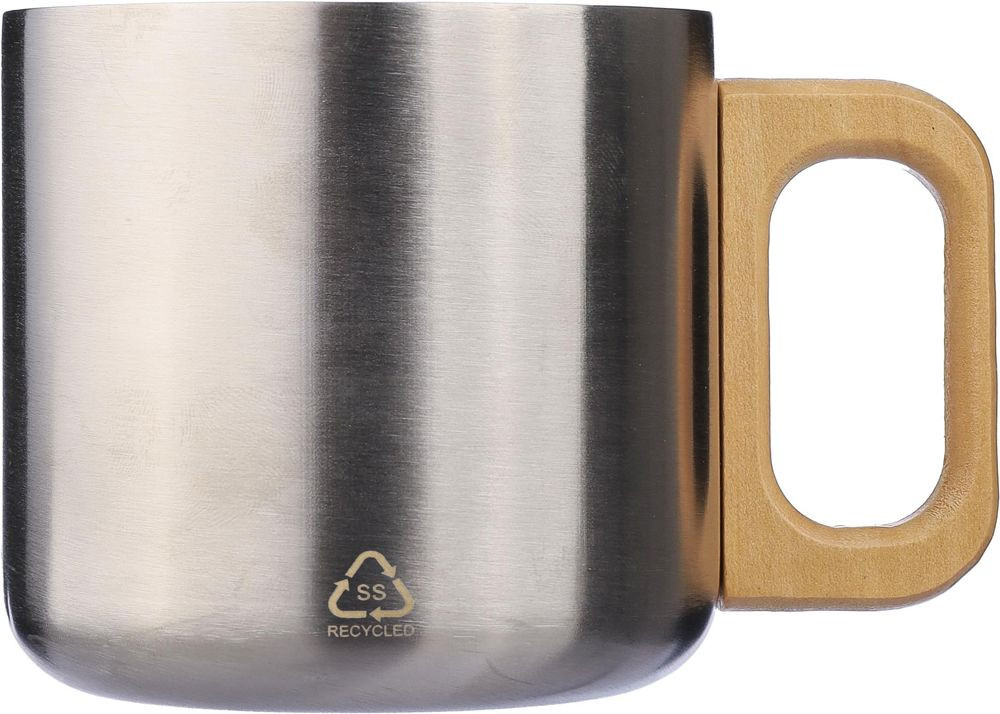 Doppelwandiger Becher aus recyceltem Edelstahl 400 ml Dwight