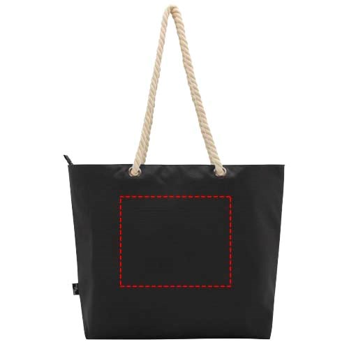 Panama Strandkühltasche mit Kordelgriffen aus recyceltem GRS-Material, 23L schwarz