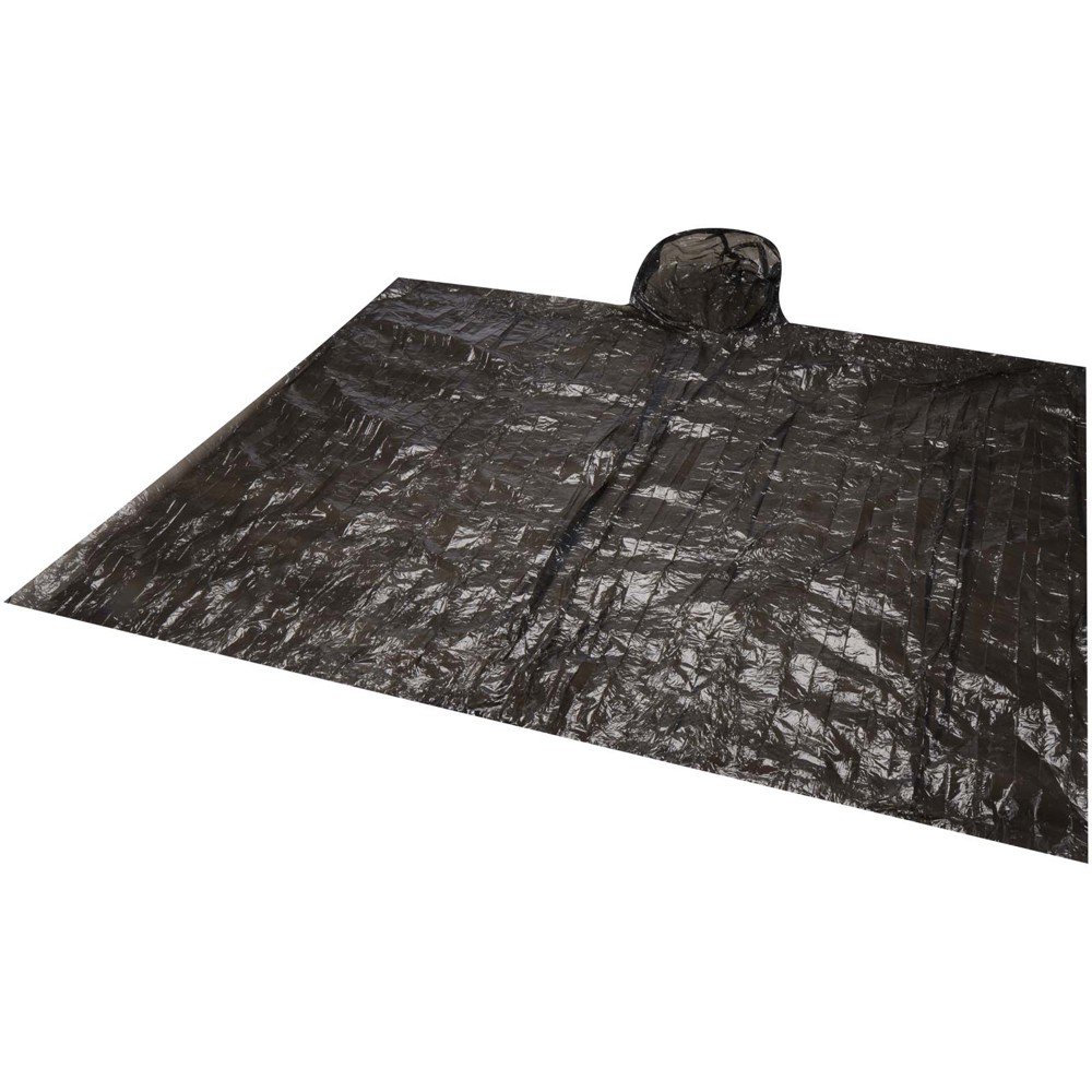 Fog Poncho in rundem Kunststoffbehälter mit Karabinerhaken Schwarz