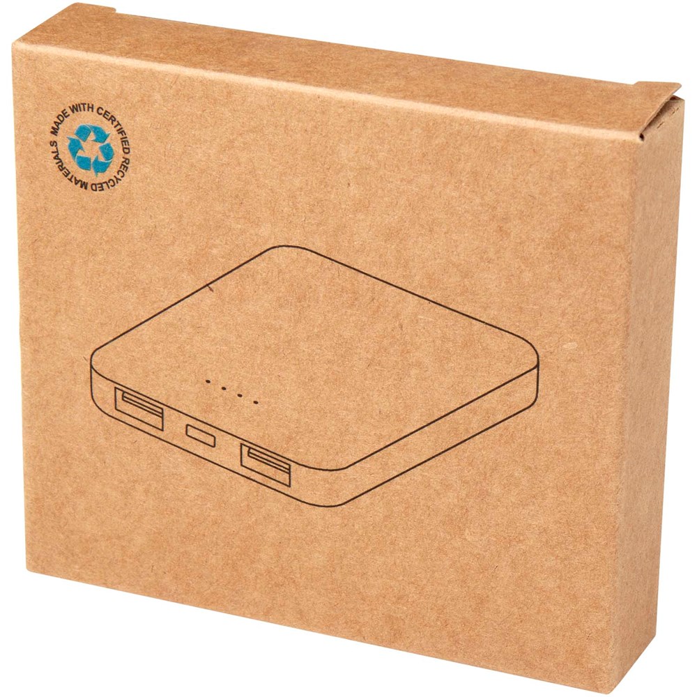 Asama 5000 mAh Typ-C Powerbank aus recyceltem Kunststoff schwarz