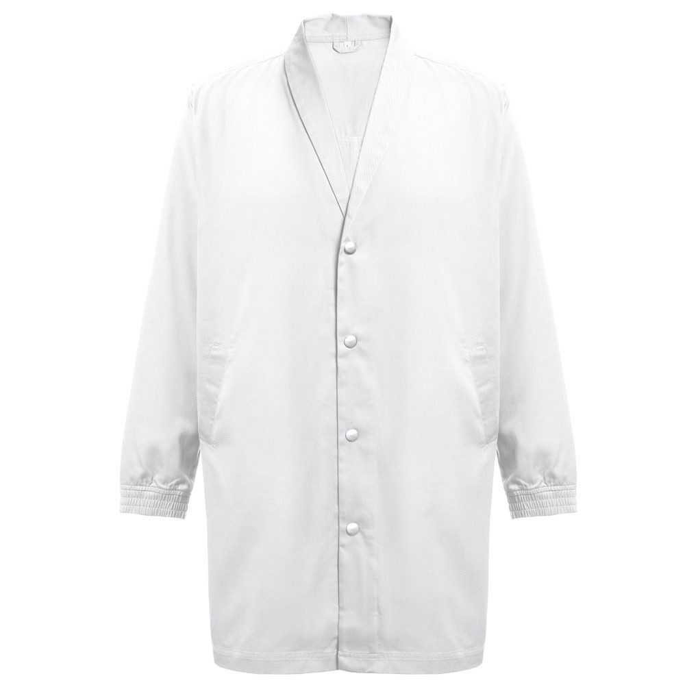 THC MINSK WH. Kittel aus Baumwolle und Polyester für Arbeitskleidung. Weisse Farbe