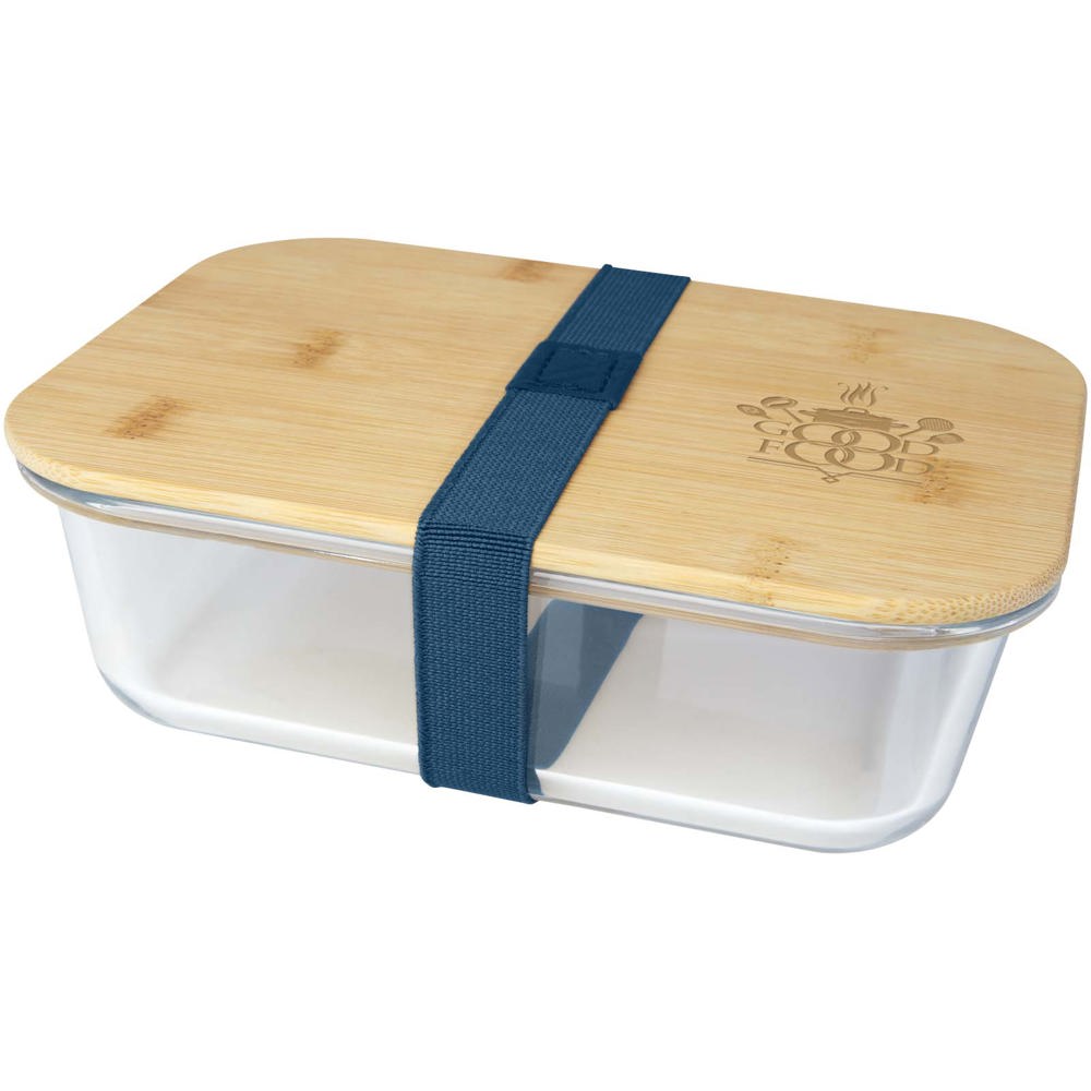 Roby Glas-Brotdose mit Bambusdeckel Hale Blue