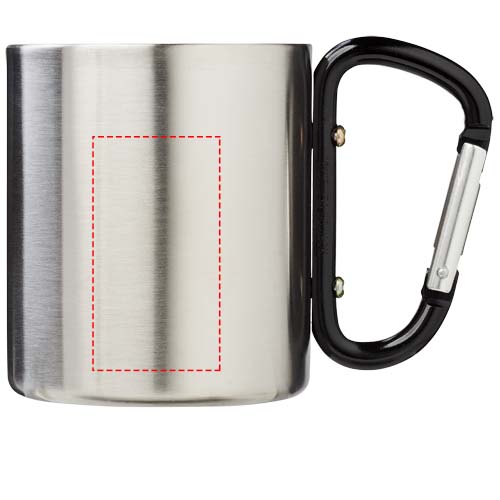 Mug isolant Alpes avec mousqueton 200ml Noir