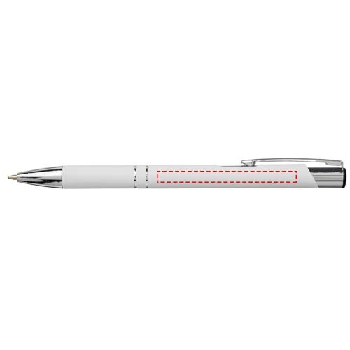 Stylo bille rétractable doux au toucher Moneta (encre noire) Blanc