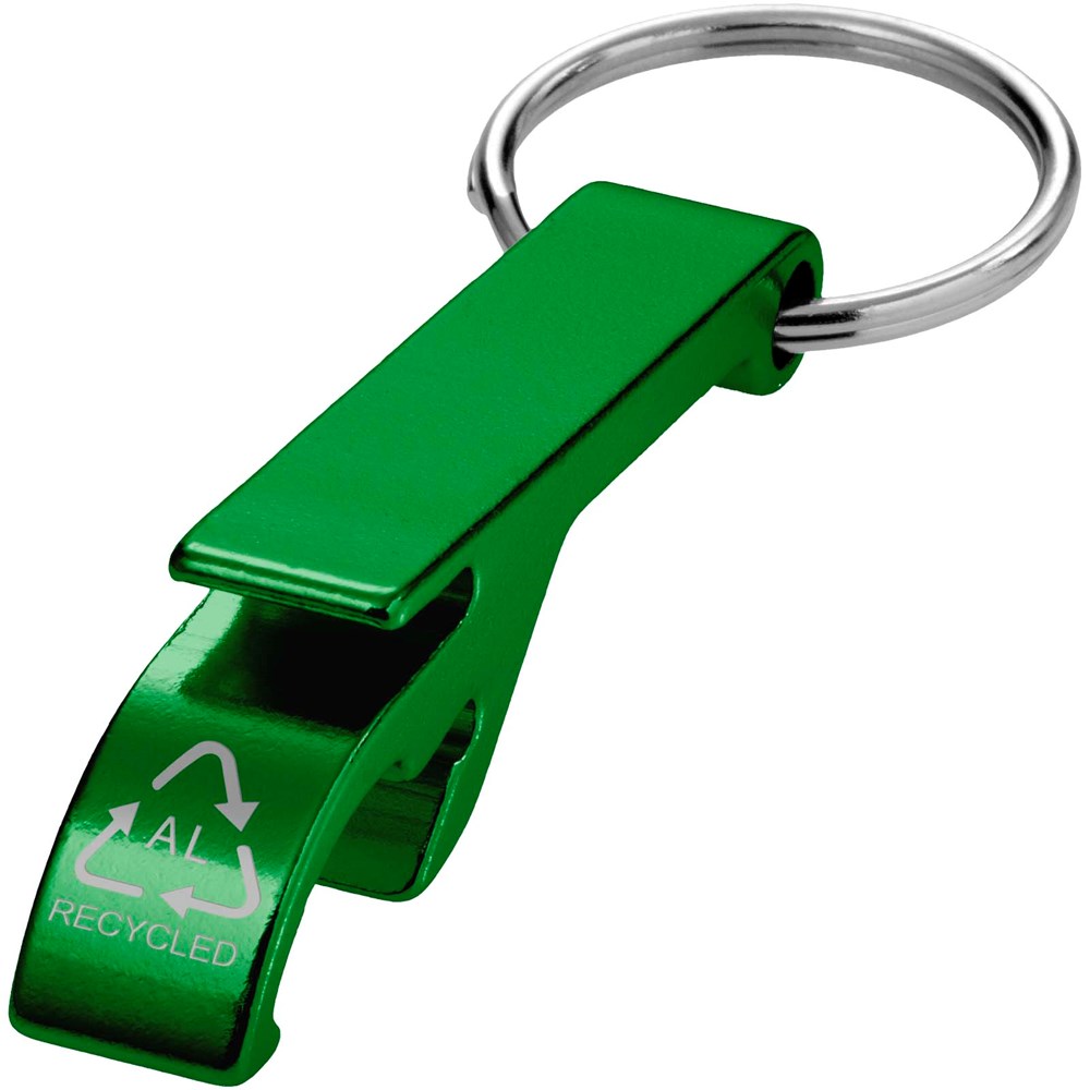 Tao Schlüsselanhänger mit Flaschen- und Dosenöffner aus recyceltem RCS Aluminium grün