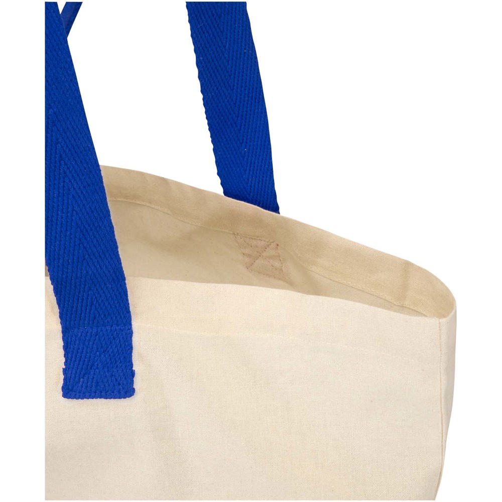 Sac shopping Sierra pliable en coton recyclé GRS 140 g/m2 7 L Naturel, Bleu royal
