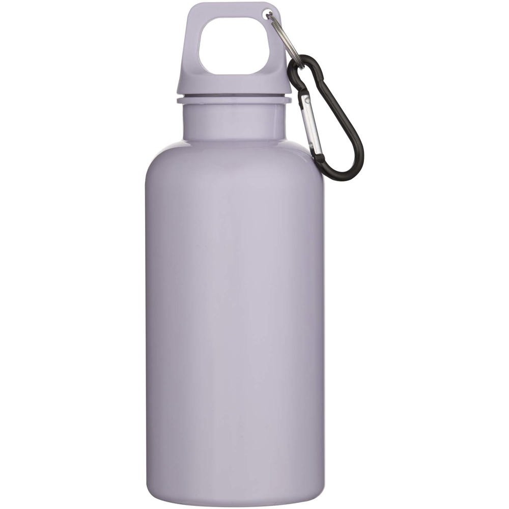 Bouteille d’eau Oregon de 400 ml en plastique recyclé uni certifié RCS avec mousqueton Lilas