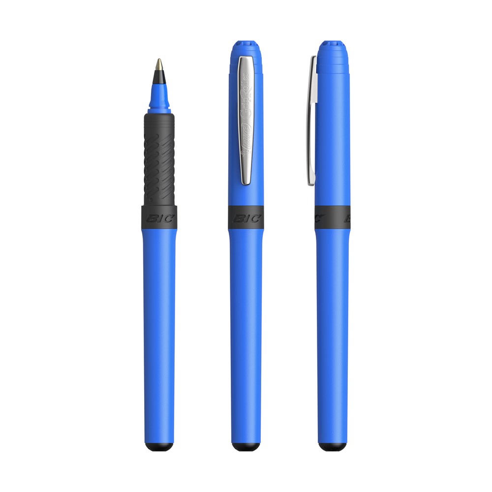BIC® Grip Roller Bleu clair - Chrome - encre noire