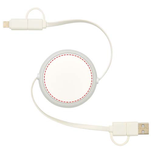 Alasia 100 cm 5-in-1 Kabel aus recyceltem Kunststoff und Aluminium, einziehbar, für Datenübertragung und mit 45W Schnellladung Silber