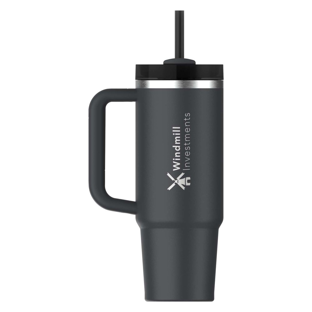 Stanley Quencher® H2.0 FlowState™ 890 ml Thermobecher aus recyceltem Edelstahl Schwarz