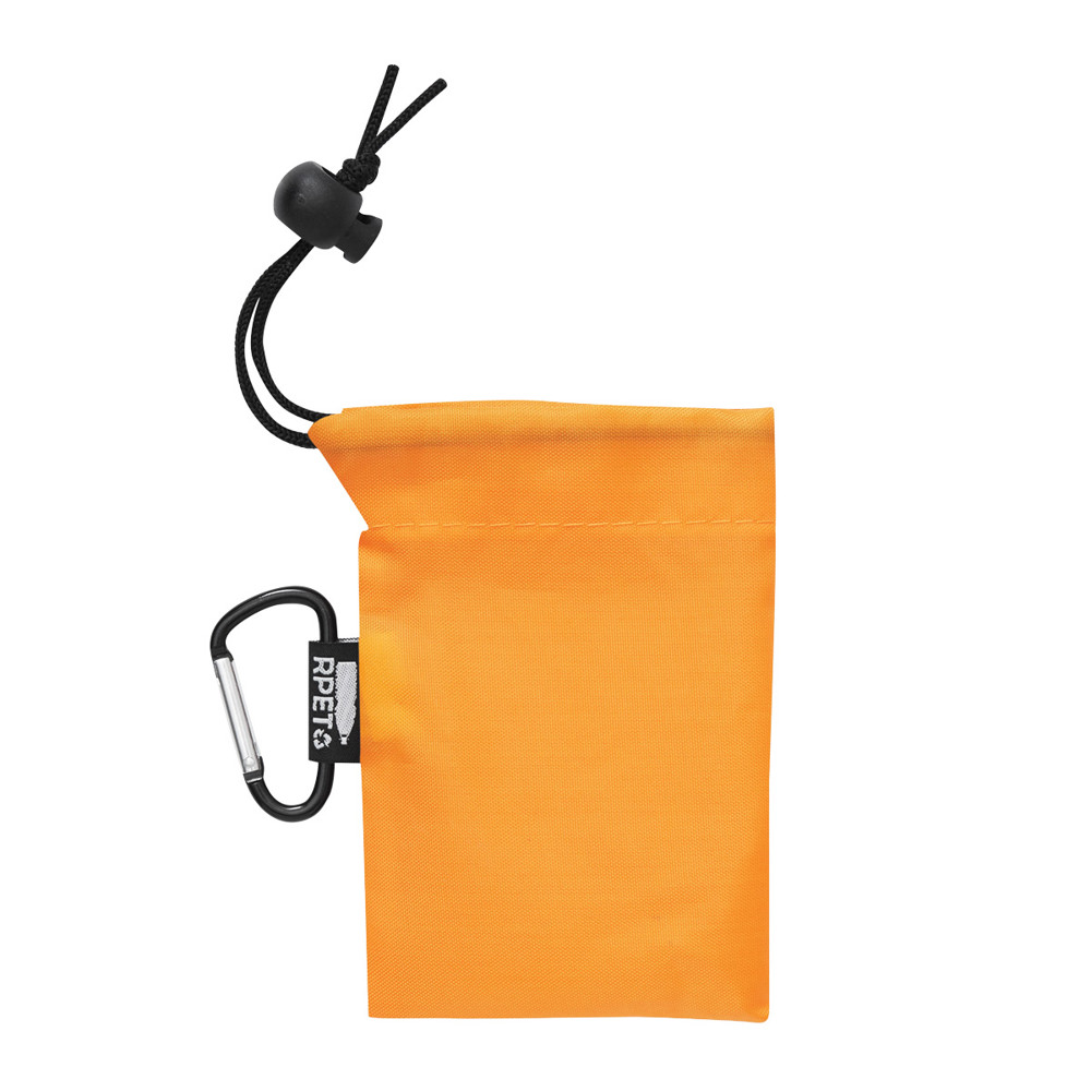 Poncho de pluie blanc-transparent Mousqueton orange