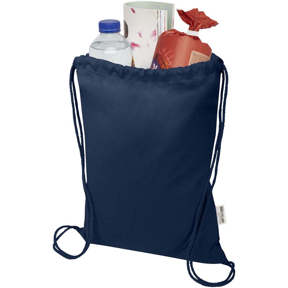Sac de 5 L avec cordon Oregon Blend en coton recyclé 140 g/m² certifié GRS Marine