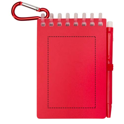 Ensemble carnet souple d’extérieur recyclé et stylo bille (encre noire) Lig Mini Rouge