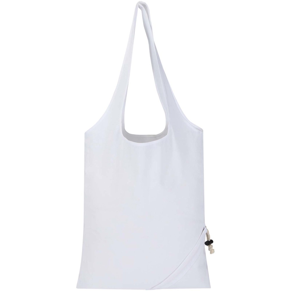 Madras Blend 140 g/m², GRS-zertifizierte, faltbare Baumwoll Tragetasche, 7 l Weiss