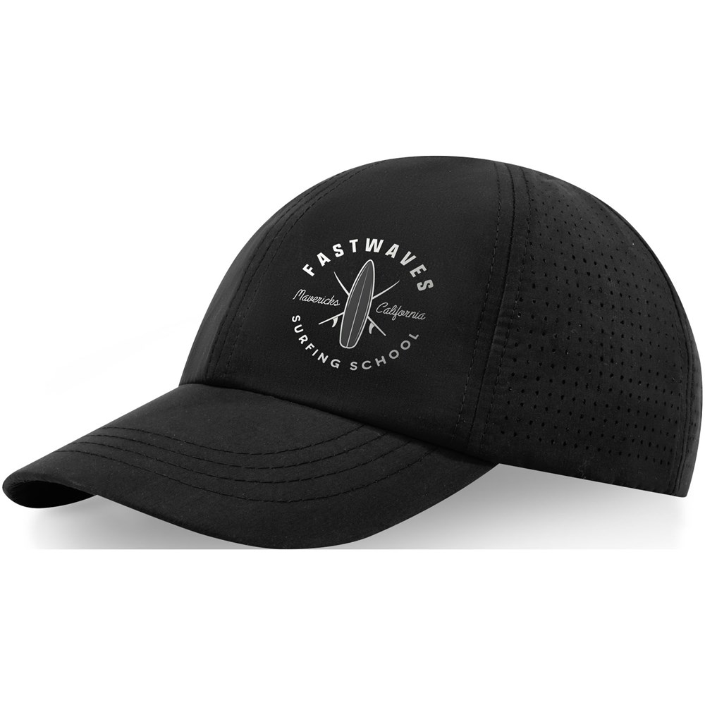 Mica GRS recycelte Cool Fit Kappe mit sechs Segmenten Schwarz