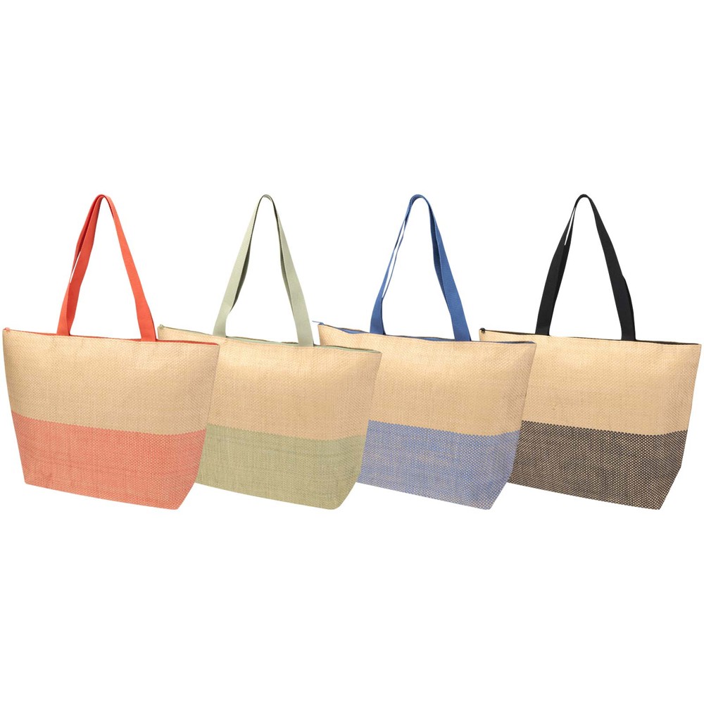 Rhythm grosse Strohpapier Tragetasche mit Reissverschluss, 21 l Schwarz