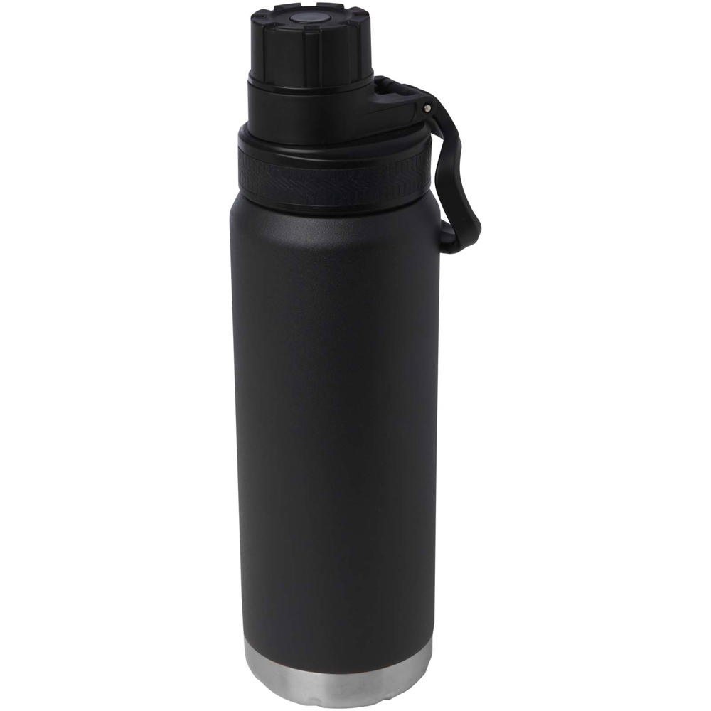 Fortis 700 ml RCS-zertifizierte Kupfer-Vakuum Isolierflasche aus recyceltem Edelstahl (Kohlensäure geeignet) schwarz