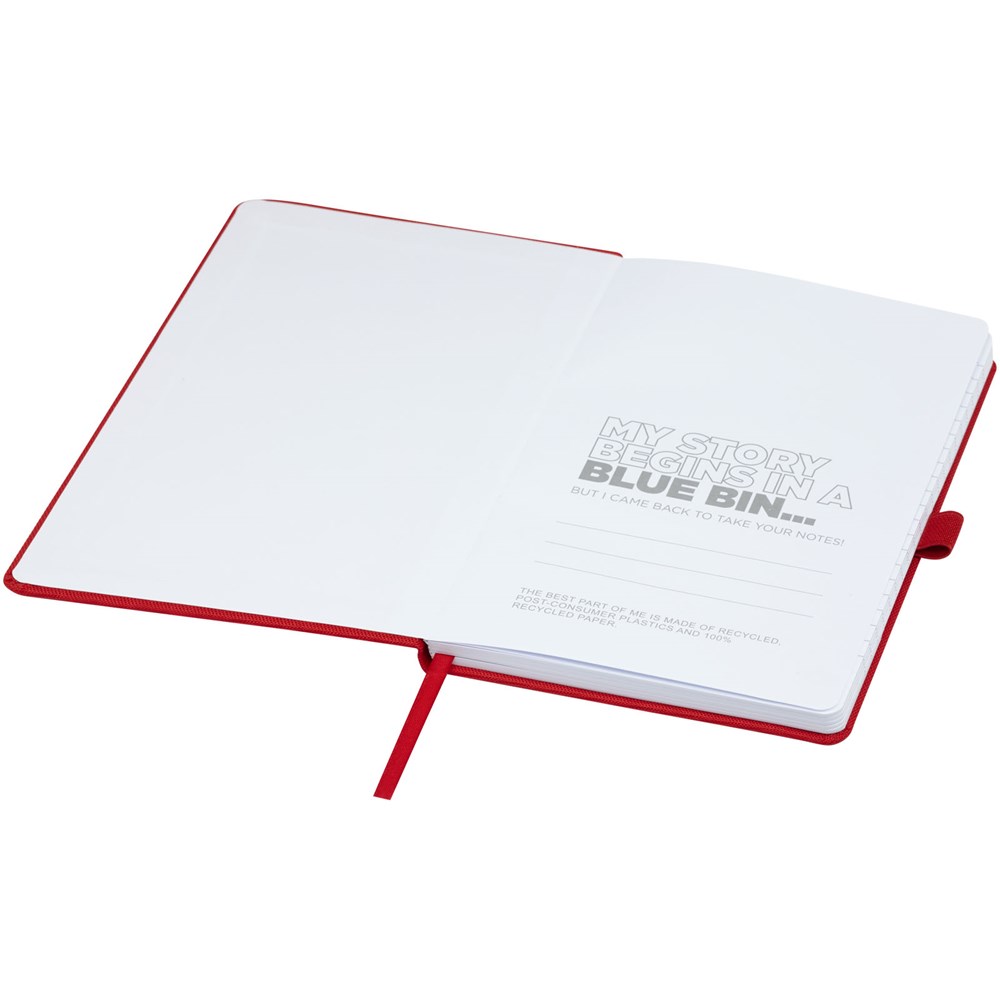 Carnet A5 Honua en papier recyclé avec couverture en PET recyclé rouge