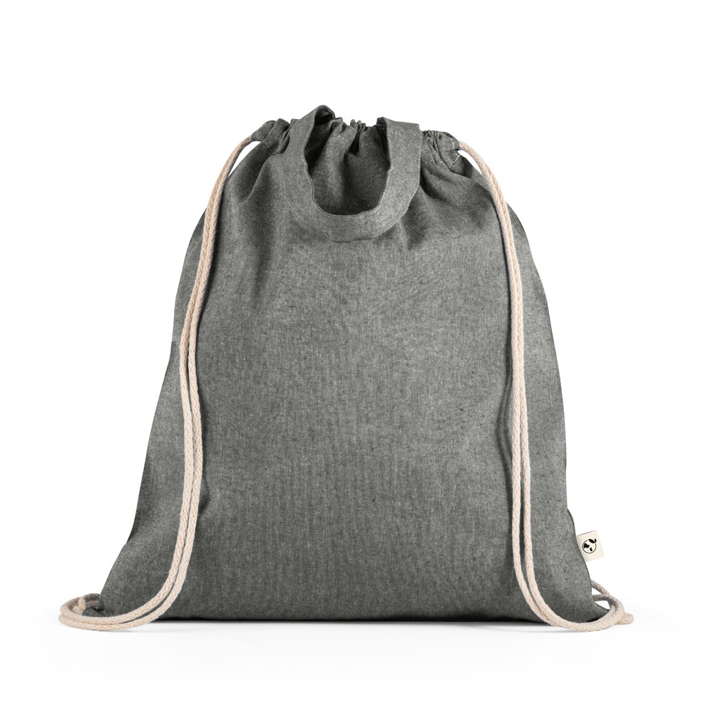 RISSANI Sac à dos avec coton recyclé (70%) et polyester (30% rPET) (140 g/m²) noir