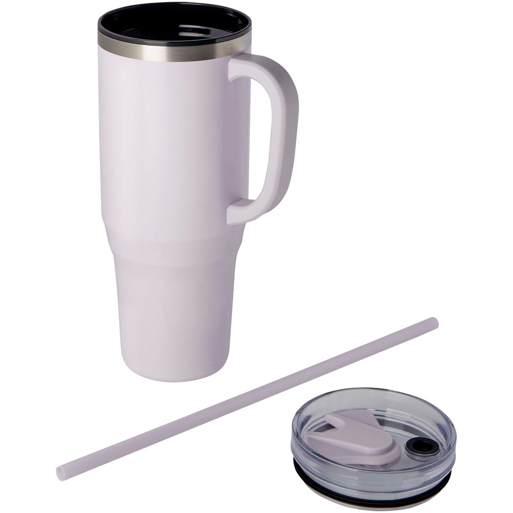 Mug isotherme Melbourne 1200 ml certifié RCS avec paille Lilas