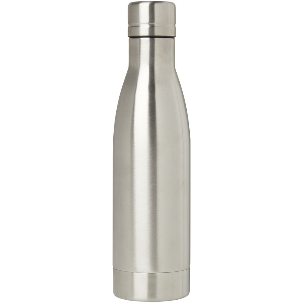 Bouteille isotherme Vasa en acier inoxydable recyclé certifié RCS de 500 ml avec isolation par le vide et couche de cuivre Argent