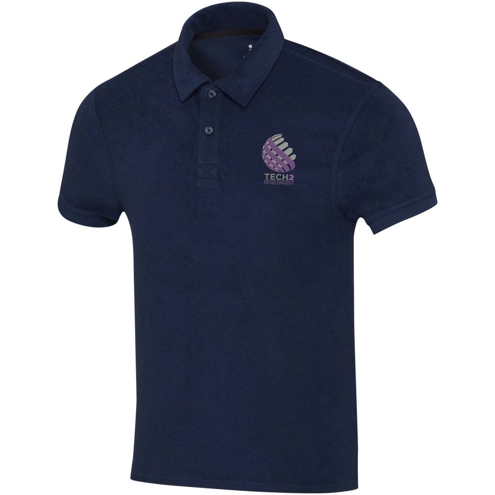 Polo Akoya unisexe en tissu éponge recyclé Marine