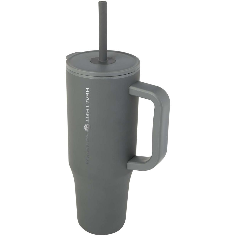 Brady 900 ml RCS-zertifizierter Isolierbecher mit Silikon Trinkhalm grau