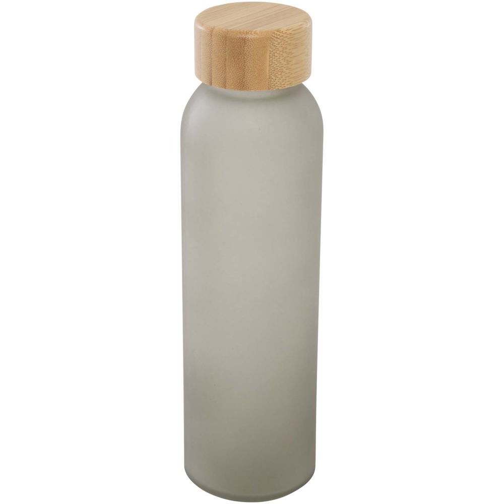 Lume 500 ml Flasche aus mattiertem Kalknatronglas mit Bambusdeckel grau